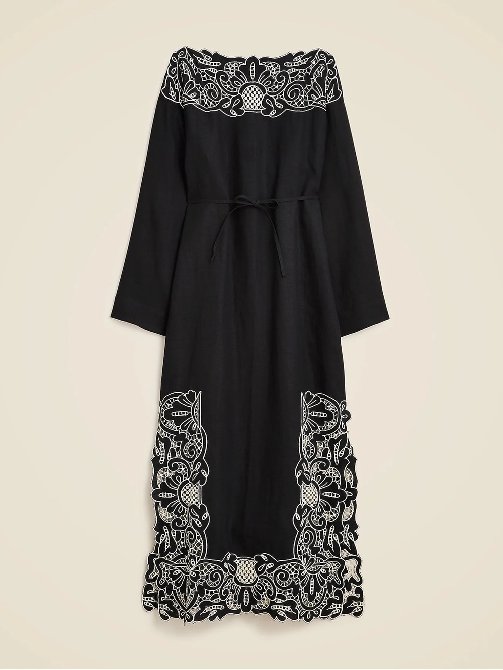 Linen Cutwork Maxi Dress